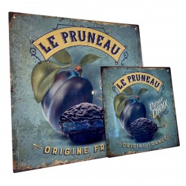 Plaque aluminium décorative Le Pruneau 29*29 cm