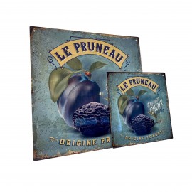 Plaque aluminium décorative Le Pruneau 19*19 cm